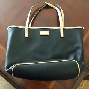 Black Coach purse with light pink accents